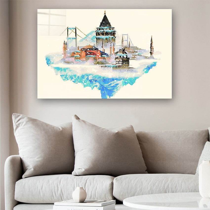 Quadro Decorativo em Vidro Temperado Multicolor 70x100cm - Arte Moderna para Parede