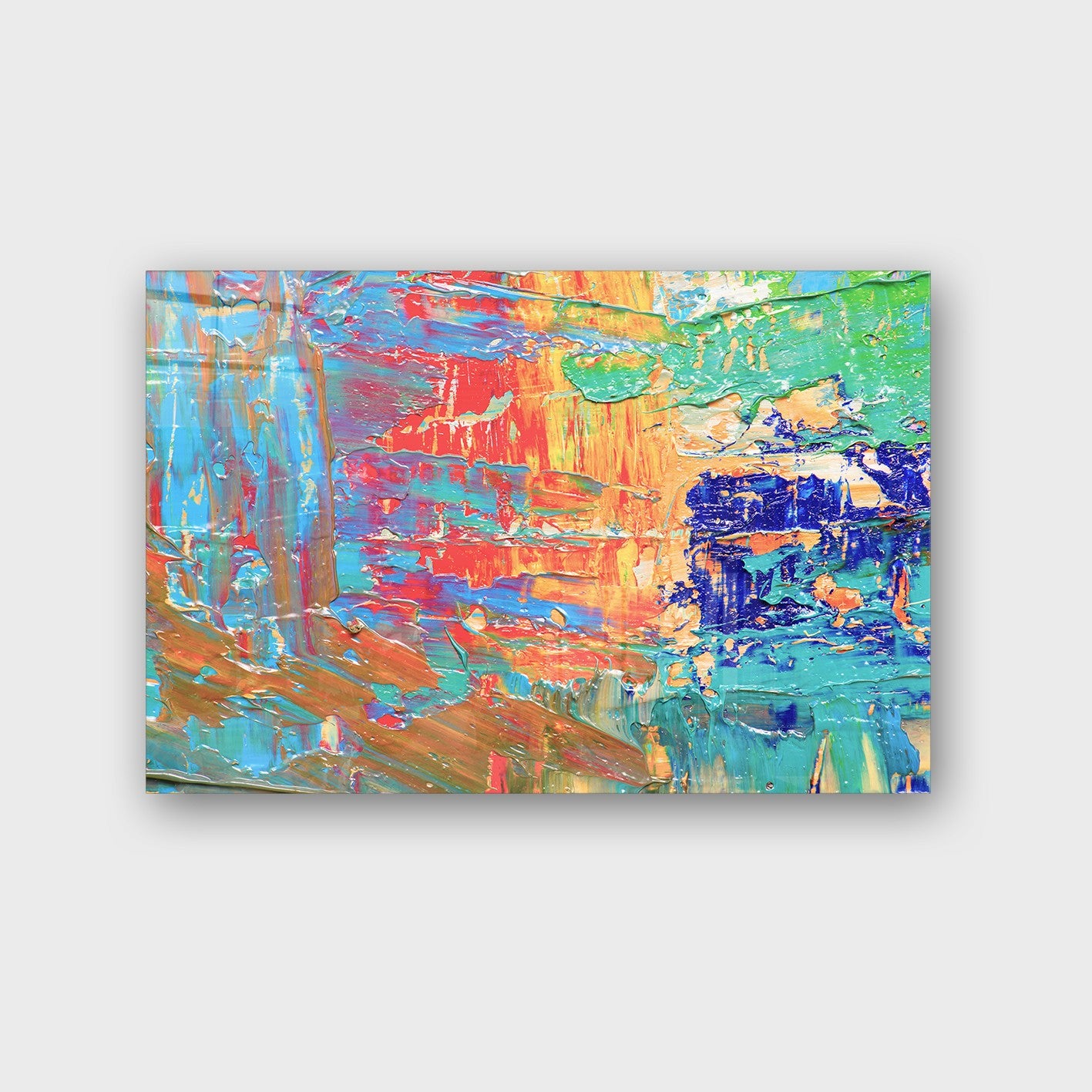 Quadro Decorativo em Vidro Temperado Multicolor 70x100cm - Arte Moderna para Parede