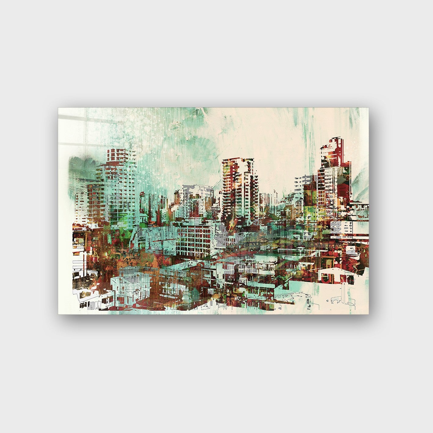 Quadro Decorativo em Vidro Temperado Multicolor 50x70cm - Arte Moderna para Parede