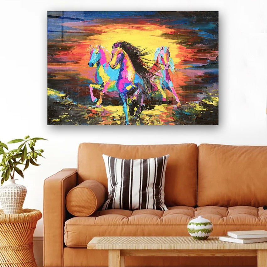 Quadro Decorativo em Vidro Temperado Multicolor 40x60cm - Arte Moderna para Parede