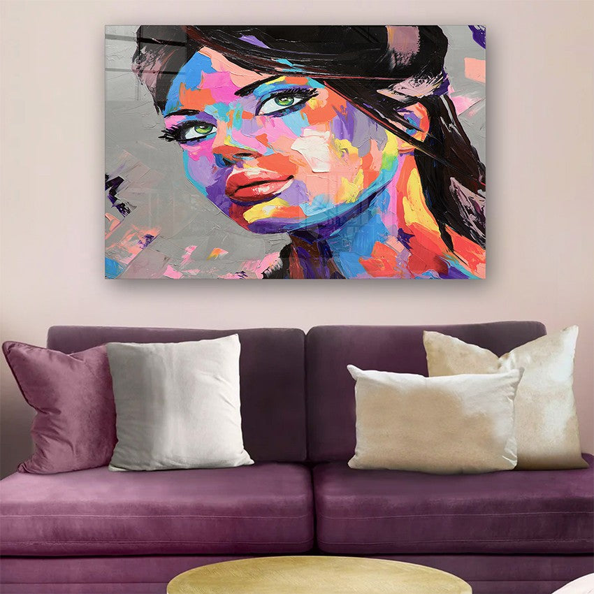 Quadro Decorativo em Vidro Temperado Multicolor 40x60cm - Arte Moderna para Parede