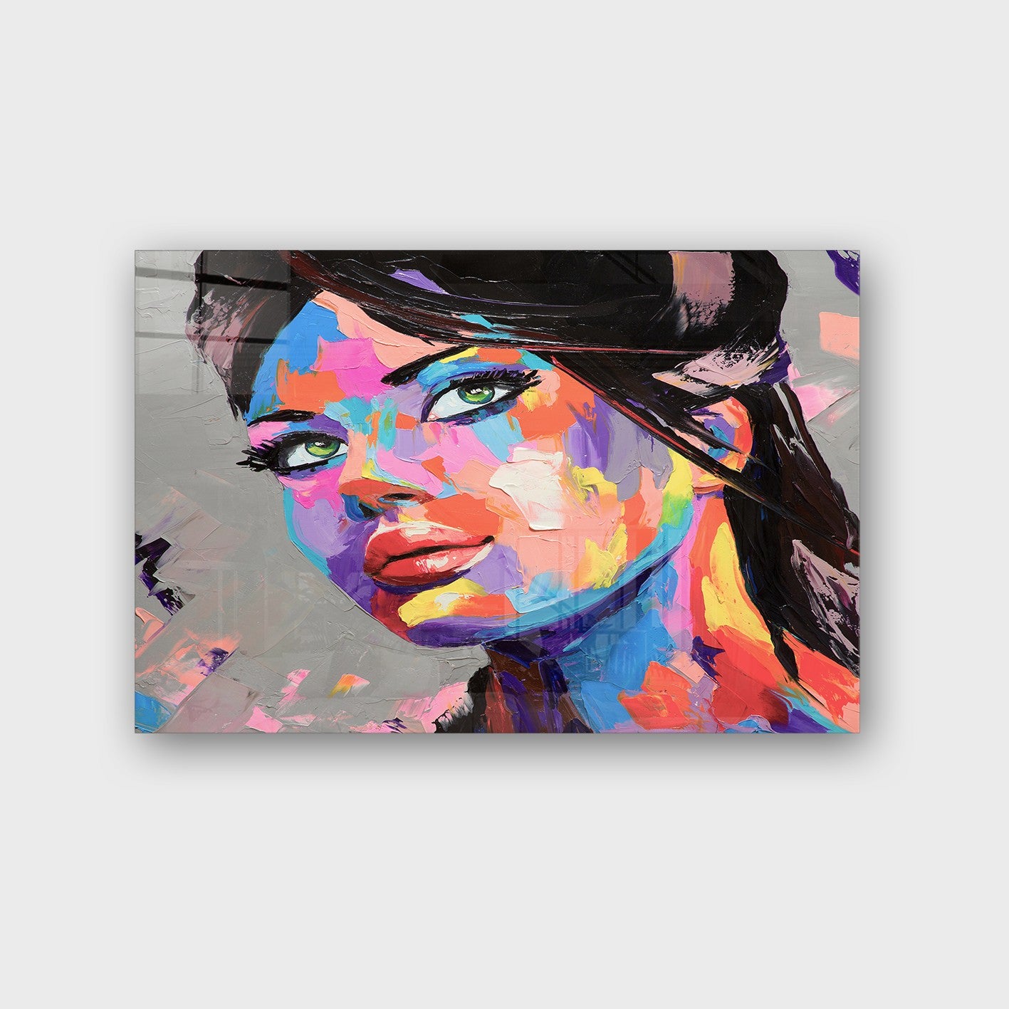 Quadro Decorativo em Vidro Temperado Multicolor 50x70cm - Arte Moderna para Parede