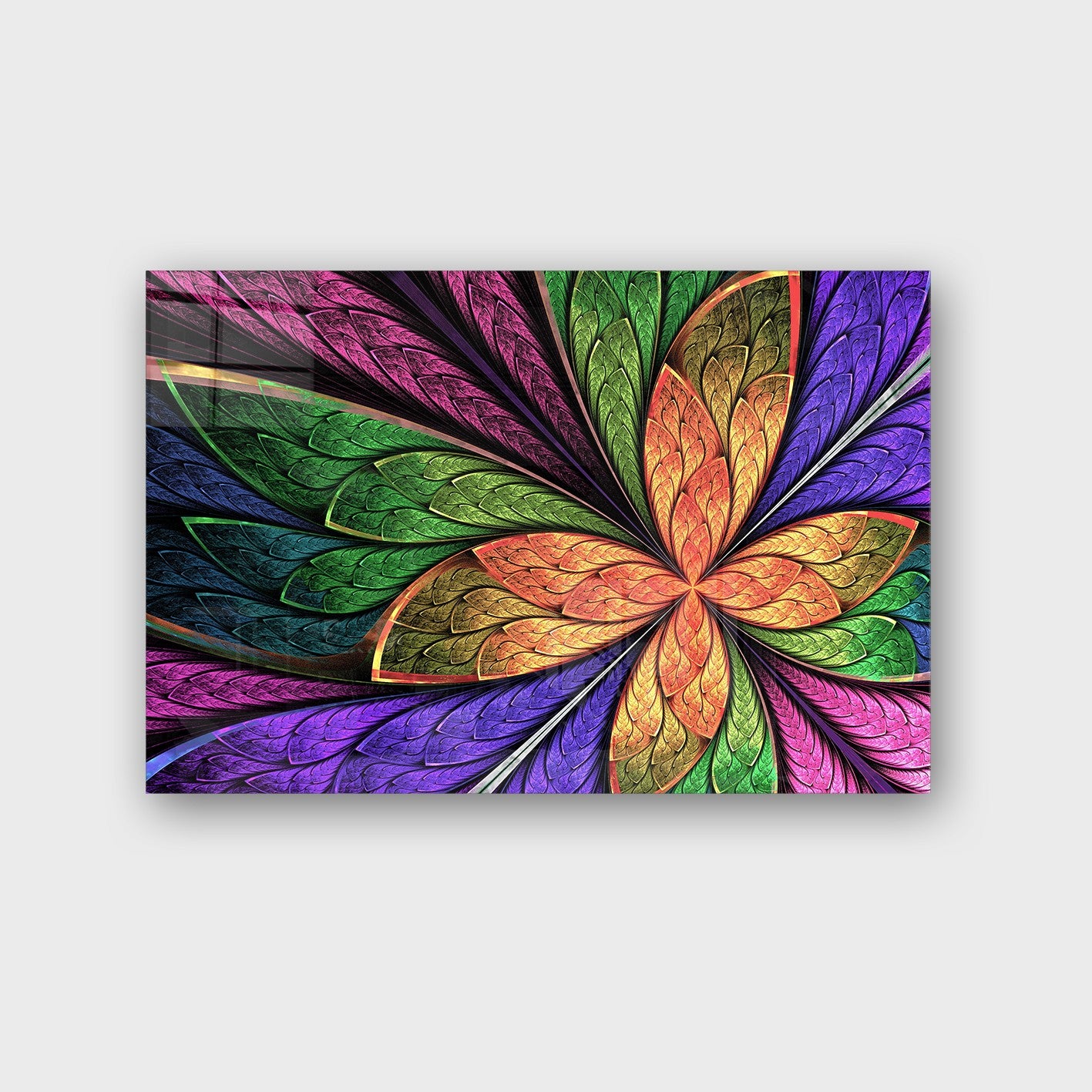 Quadro Decorativo em Vidro Temperado Multicolor 70x100cm - Arte Moderna para Parede