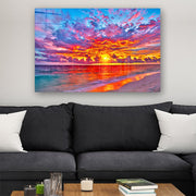 Quadro Decorativo em Vidro Temperado Multicolor 50x70cm - Arte Moderna para Parede