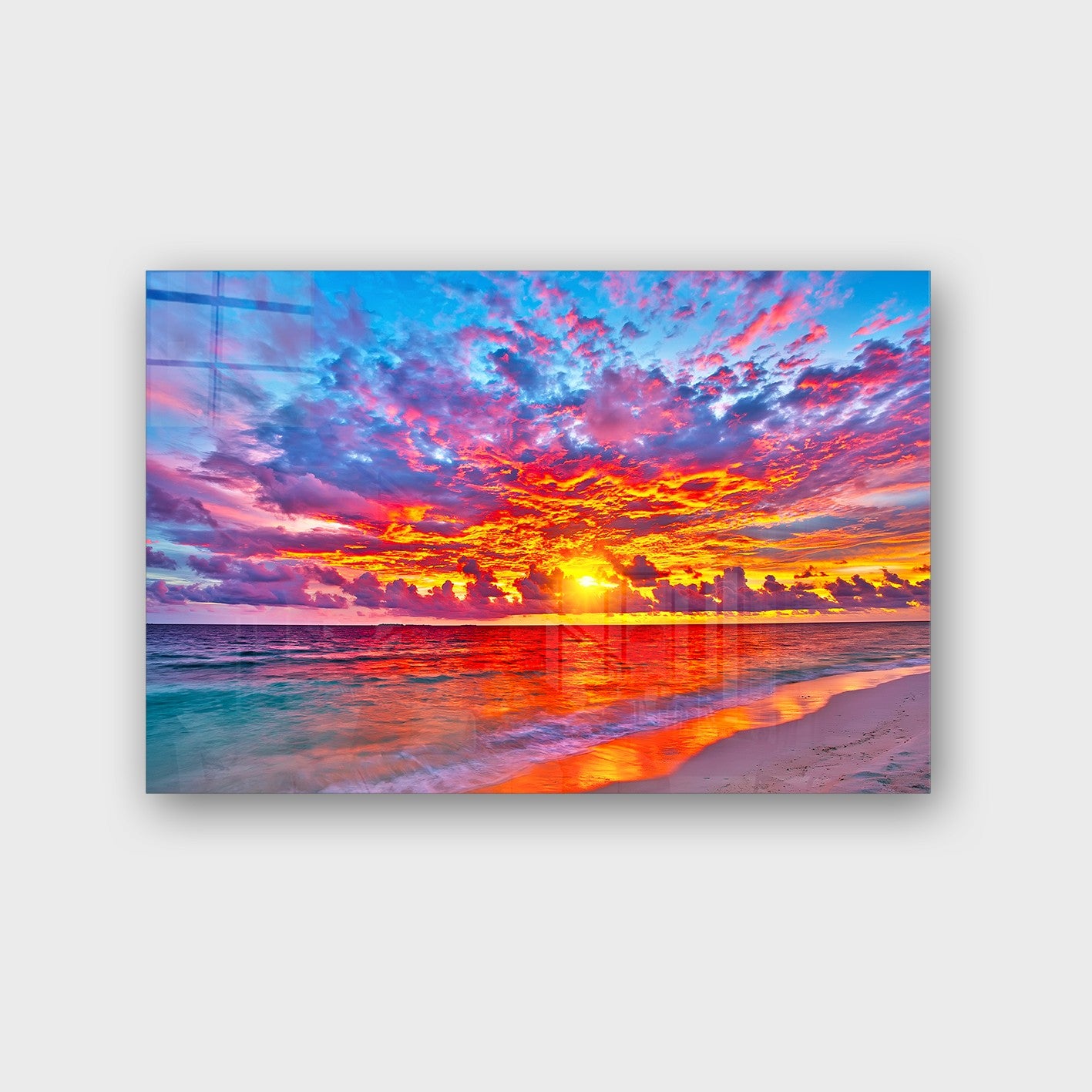 Quadro Decorativo em Vidro Temperado Multicolor 50x70cm - Arte Moderna para Parede