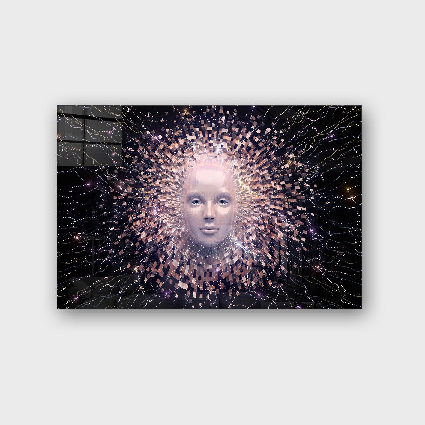 Quadro Decorativo em Vidro Temperado Multicolor 40x60cm - Arte Moderna para Parede