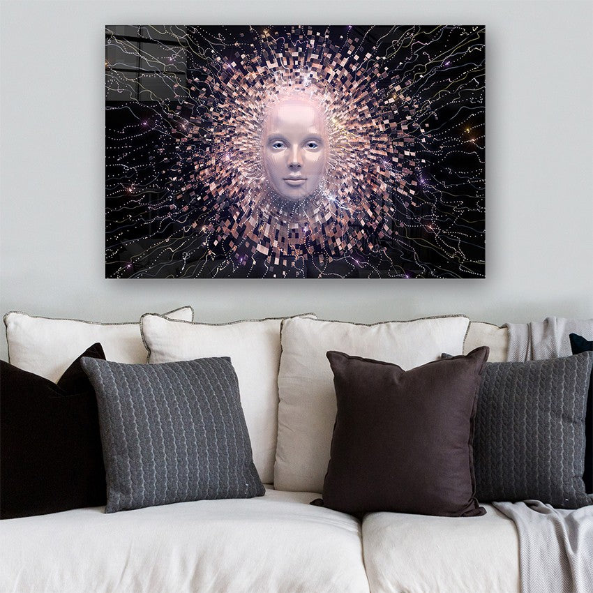 Quadro Decorativo em Vidro Temperado Multicolor 50x70cm - Arte Moderna para Parede