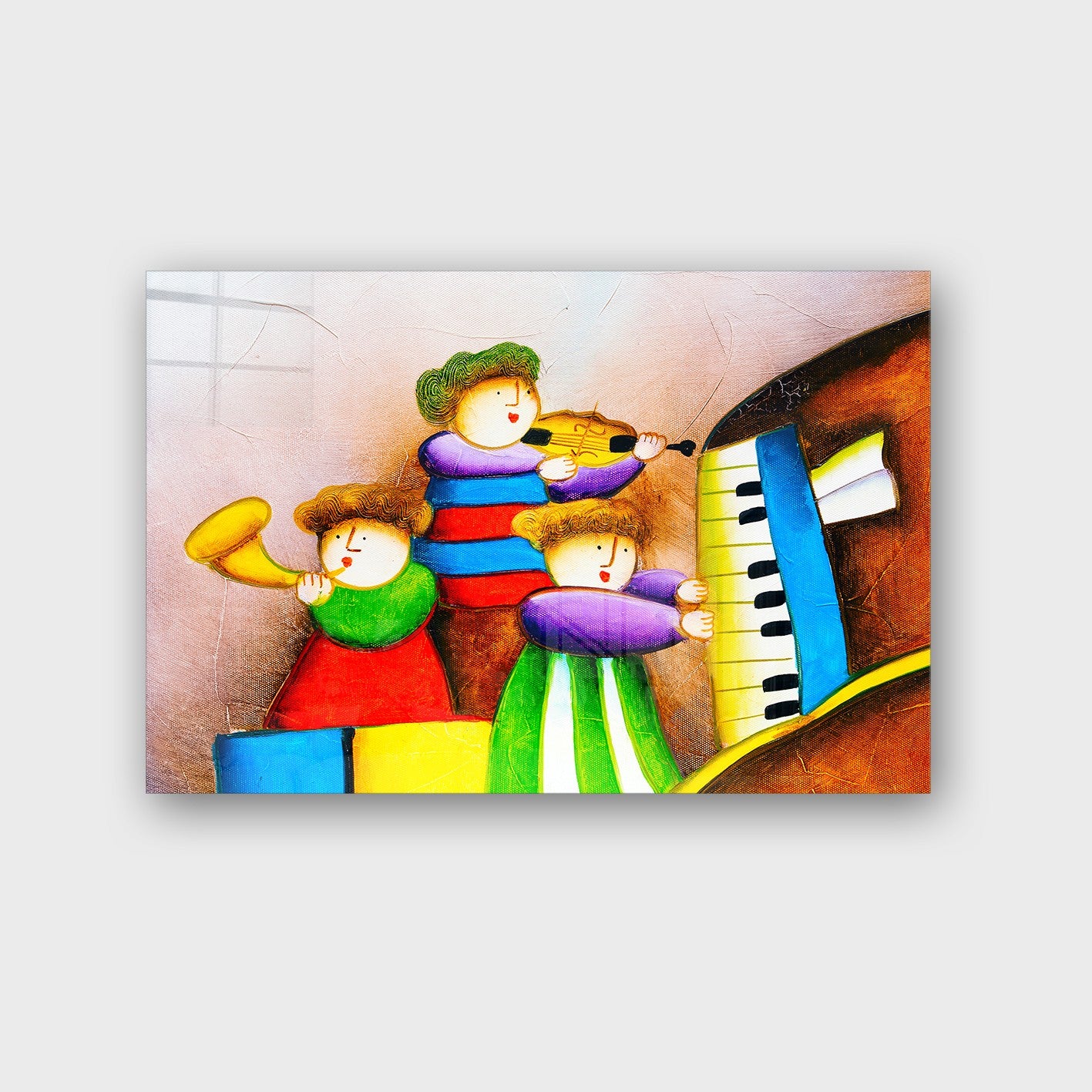 Quadro Decorativo em Vidro Temperado Multicolor 70x100cm - Arte Moderna para Parede