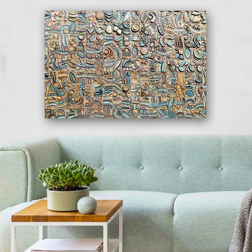 Quadro Decorativo em Vidro Temperado Multicolor 40x60cm - Arte Moderna para Parede