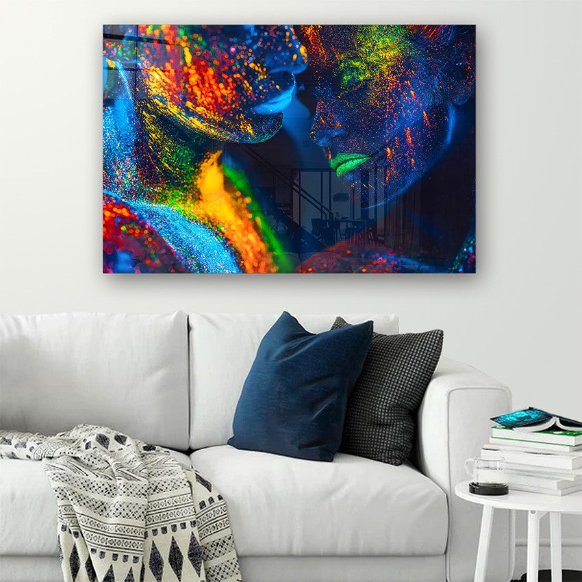 Quadro Decorativo em Vidro Temperado Multicolor 40x60cm - Arte Moderna para Parede