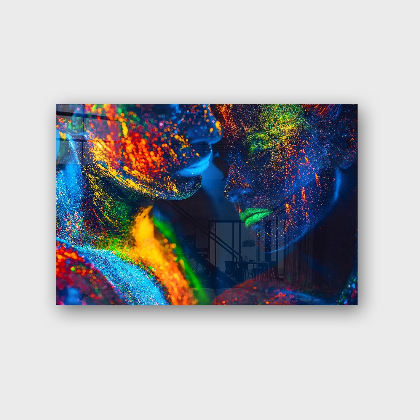 Quadro Decorativo em Vidro Temperado Multicolor 50x70cm - Arte Moderna para Parede