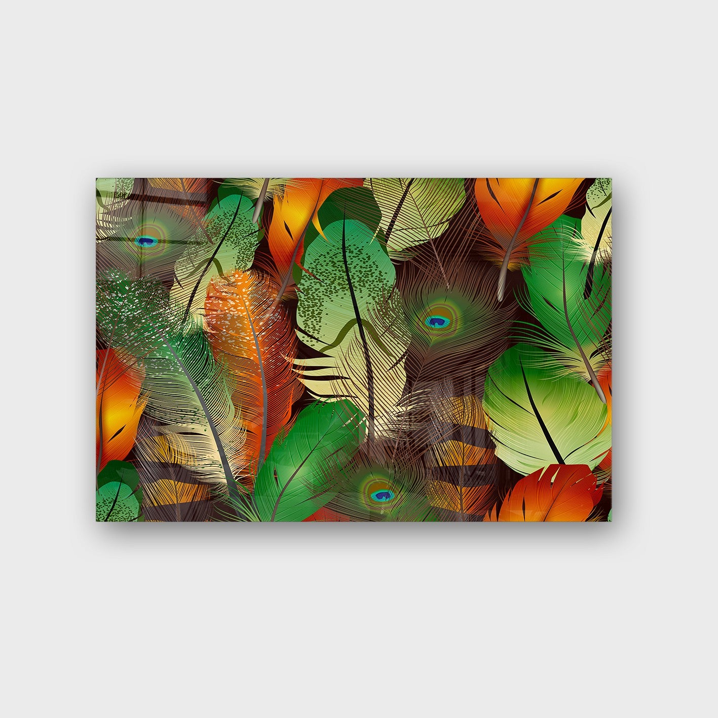 Quadro Decorativo em Vidro Temperado Multicolor 70x100cm - Arte Moderna para Parede