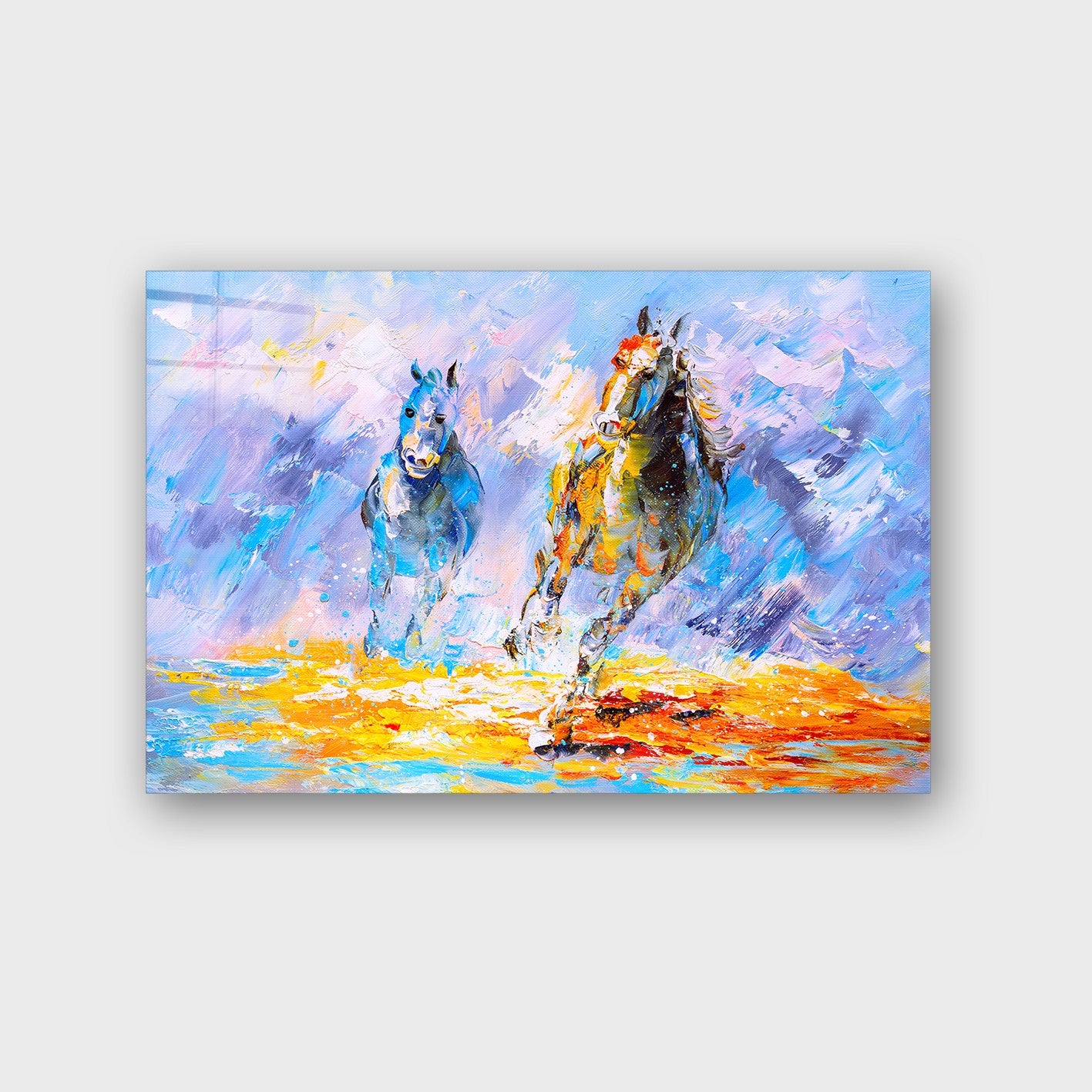 Quadro Decorativo em Vidro Temperado Multicolor 70x100cm - Arte Moderna para Parede