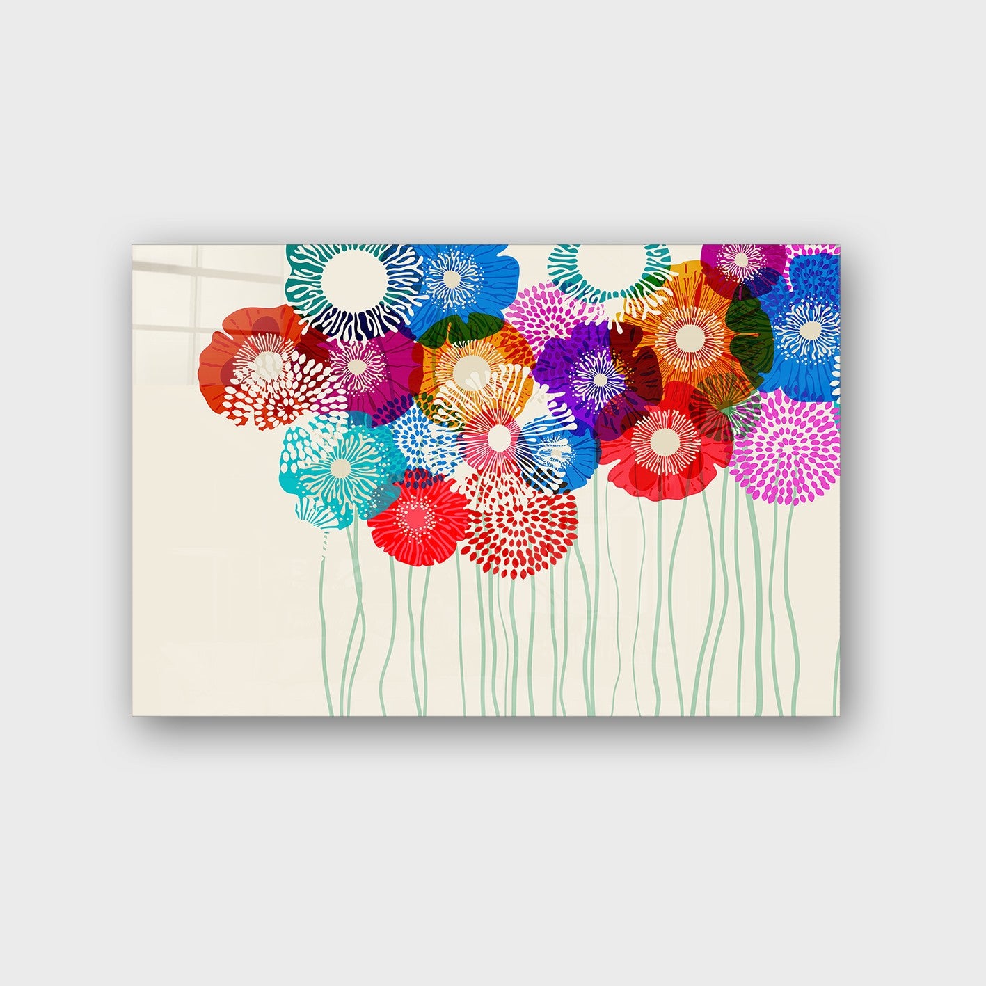 Quadro Decorativo em Vidro Temperado Multicolor 40x60cm - Arte Moderna para Parede