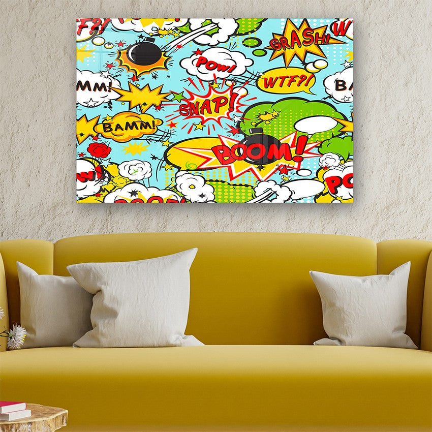 Quadro Decorativo em Vidro Temperado Multicolor 40x60cm - Arte Moderna para Parede