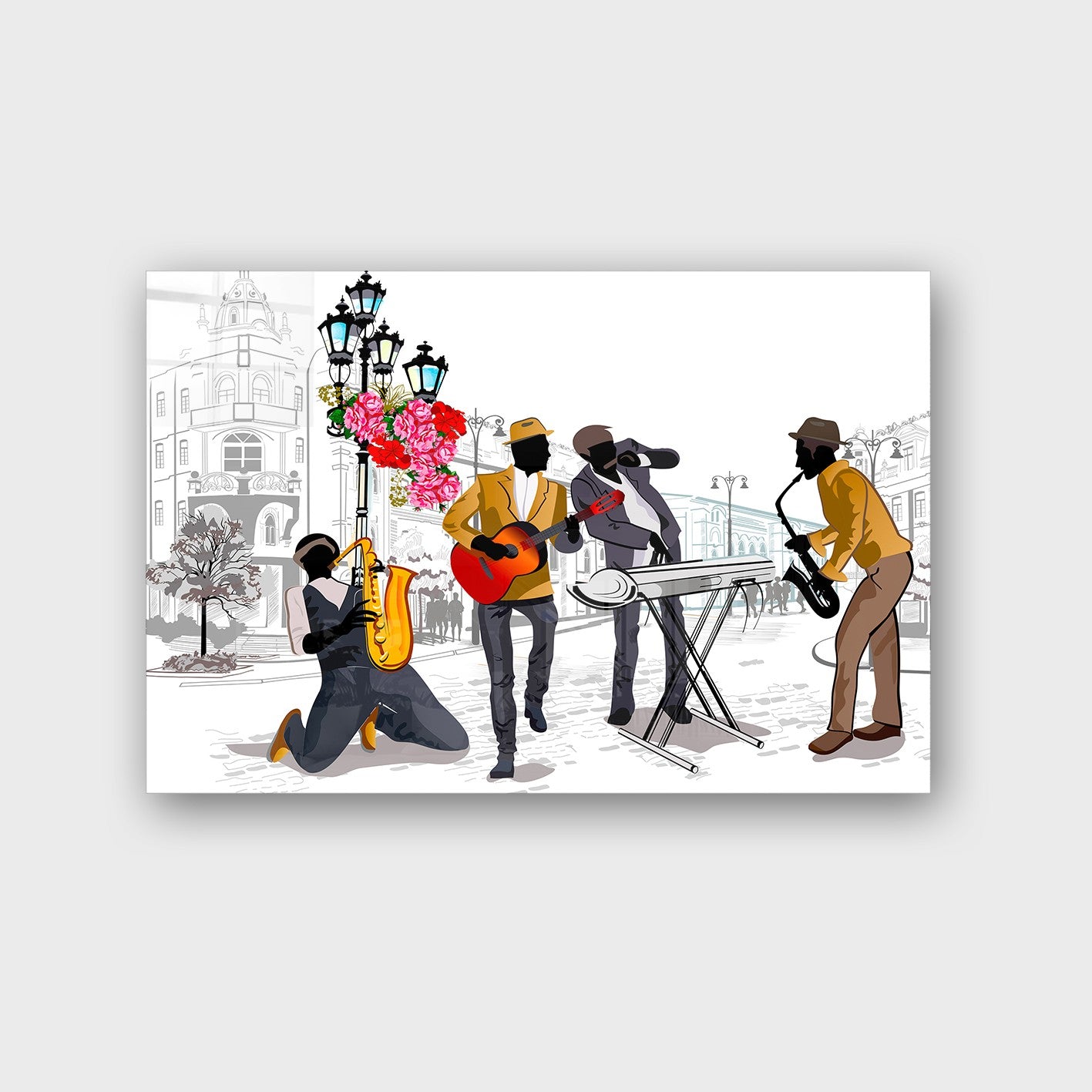 Quadro Decorativo em Vidro Temperado Multicolor 40x60cm - Arte Moderna para Parede