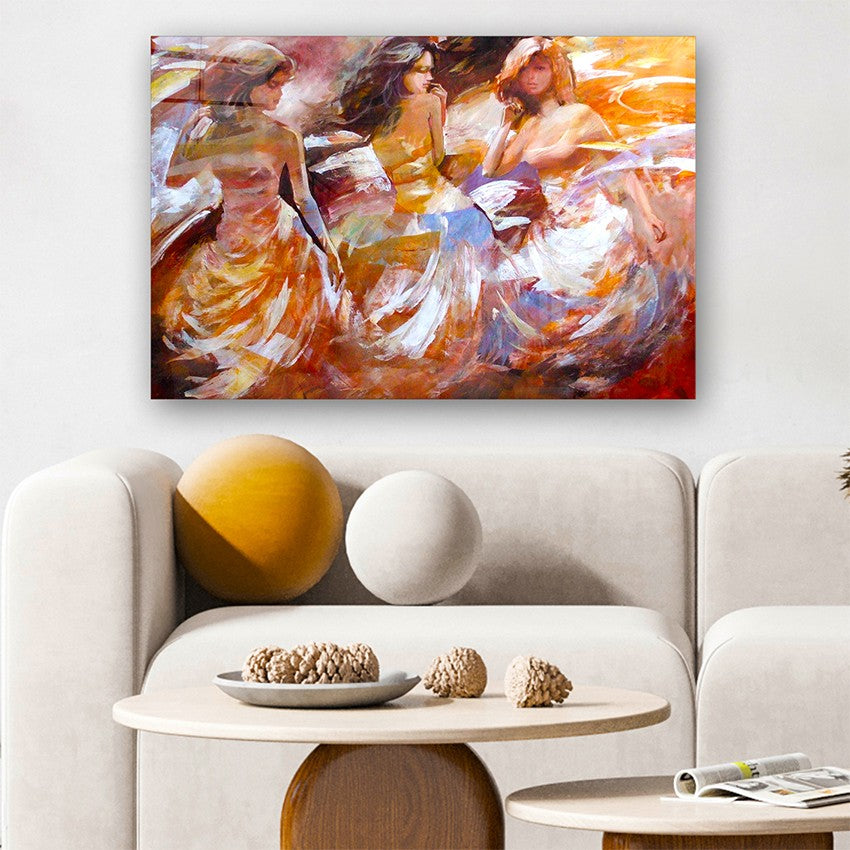 Quadro Decorativo em Vidro Temperado Multicolor 40x60cm - Arte Moderna para Parede