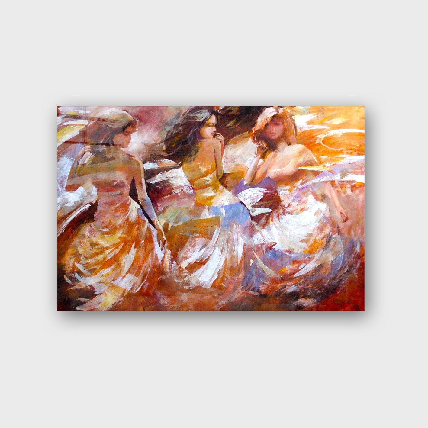 Quadro Decorativo em Vidro Temperado Multicolor 70x100cm - Arte Moderna para Parede