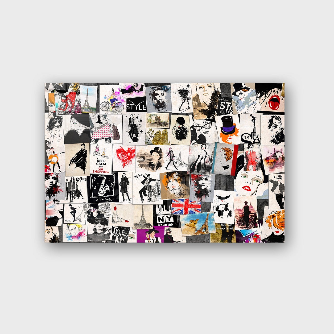 Quadro Decorativo em Vidro Temperado Multicolor 70x100cm - Arte Moderna para Parede