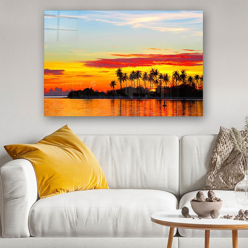 Quadro Decorativo em Vidro Temperado Multicolor 40x60cm - Arte Moderna para Parede