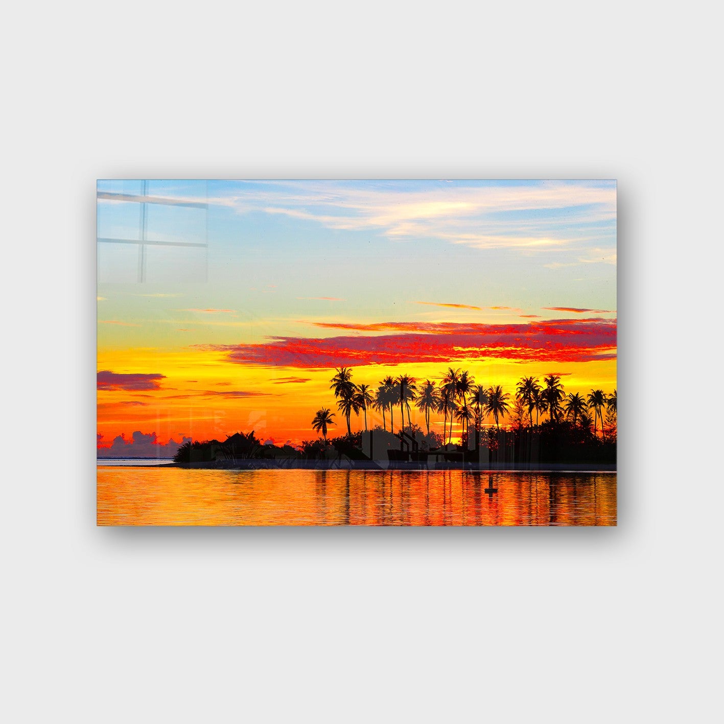 Quadro Decorativo em Vidro Temperado Multicolor 40x60cm - Arte Moderna para Parede