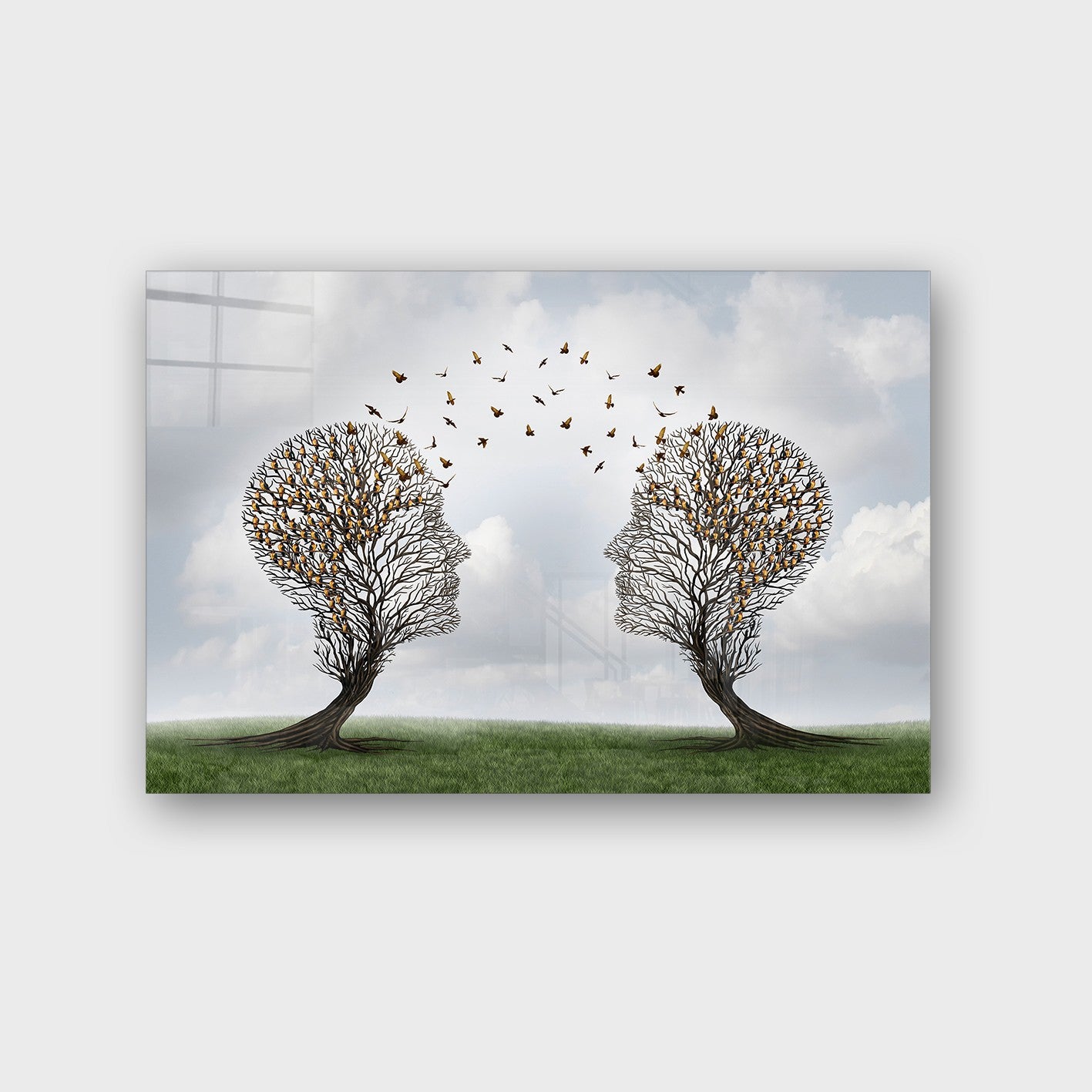 Quadro Decorativo em Vidro Temperado Multicolor 40x60cm - Arte Moderna para Parede