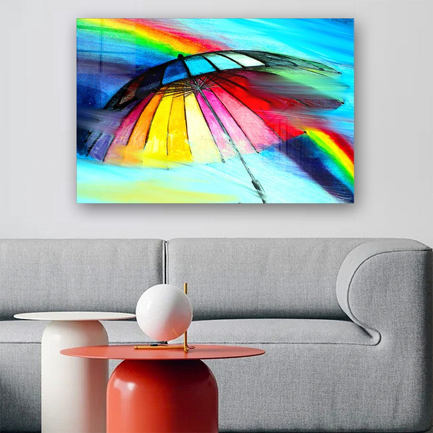 Quadro Decorativo em Vidro Temperado Multicolor 40x60cm - Arte Moderna para Parede