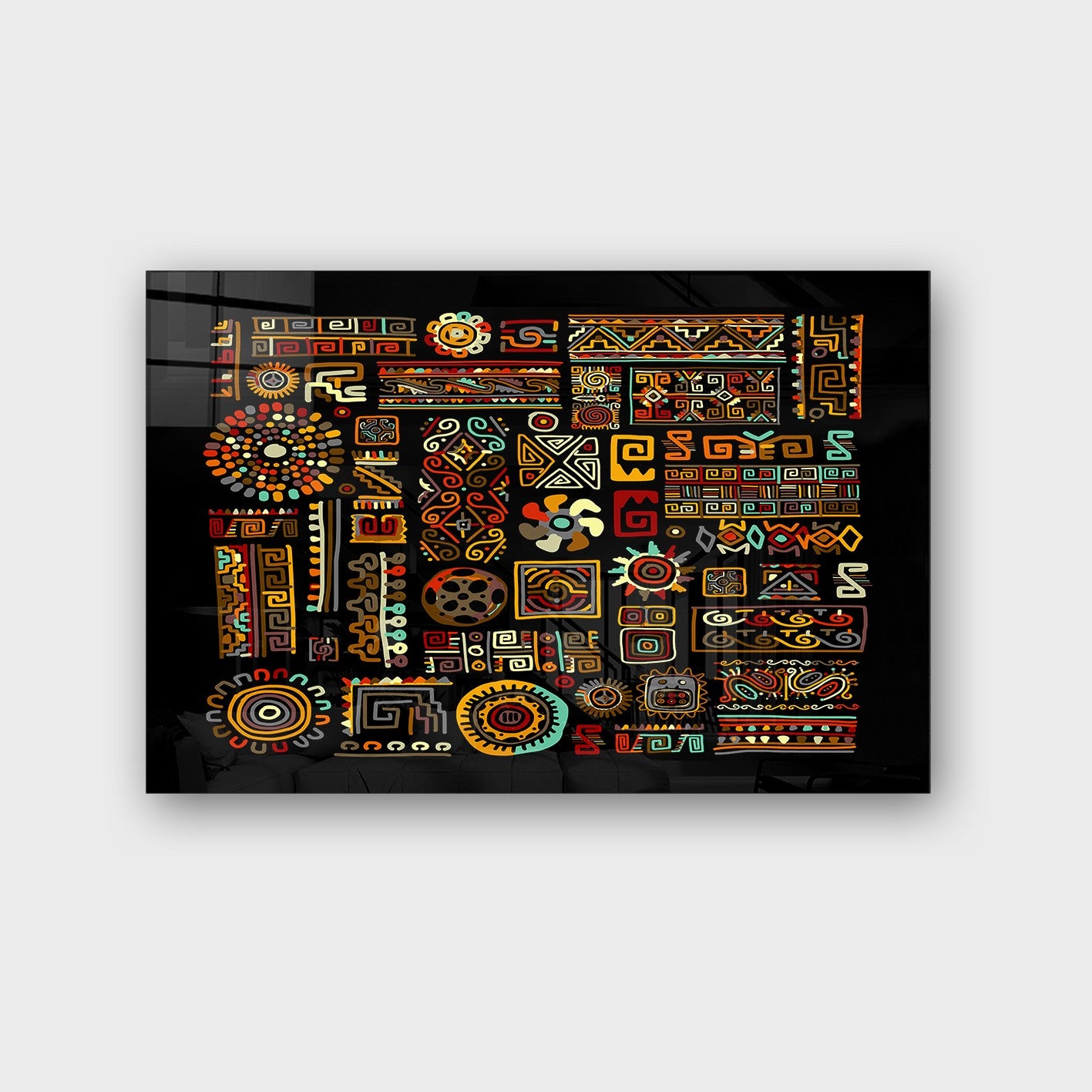 Quadro Decorativo em Vidro Temperado Multicolor 70x100cm - Arte Moderna para Parede