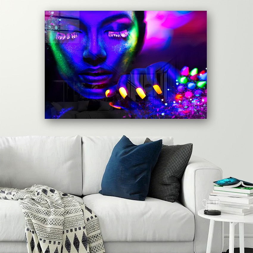 Quadro Decorativo em Vidro Temperado Multicolor 40x60cm - Arte Moderna para Parede