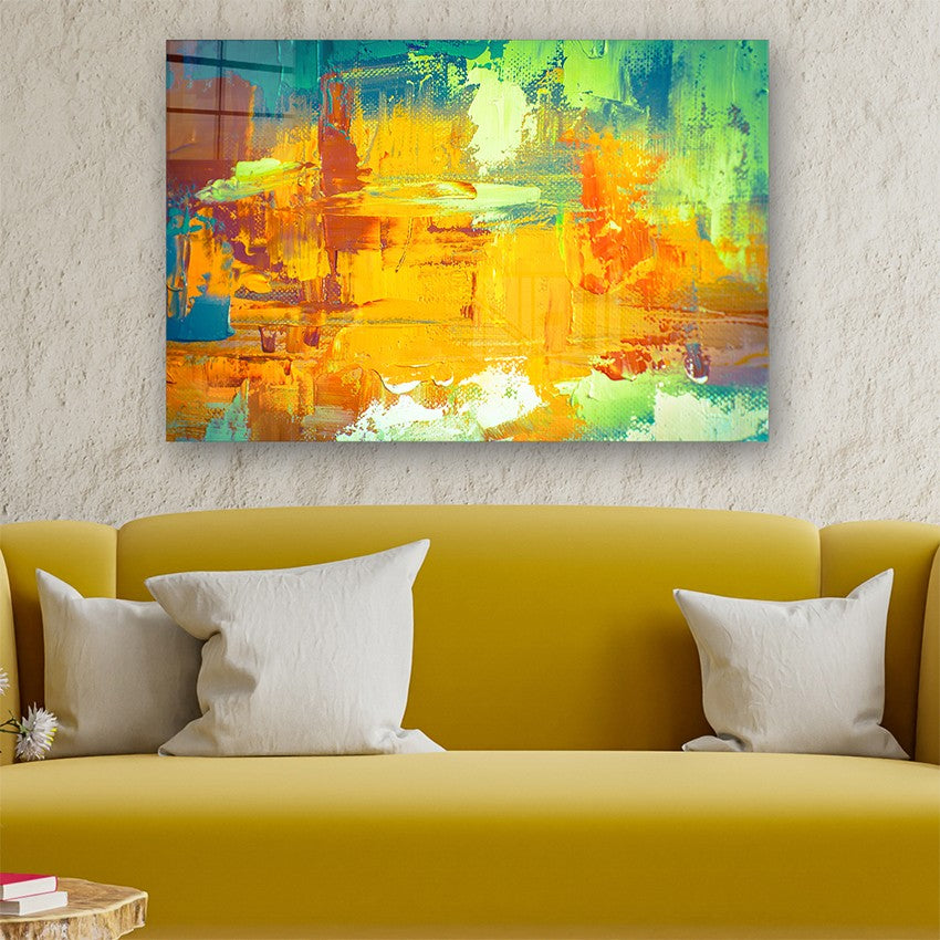 Quadro Decorativo em Vidro Temperado Multicolor 70x100cm - Arte Moderna para Parede