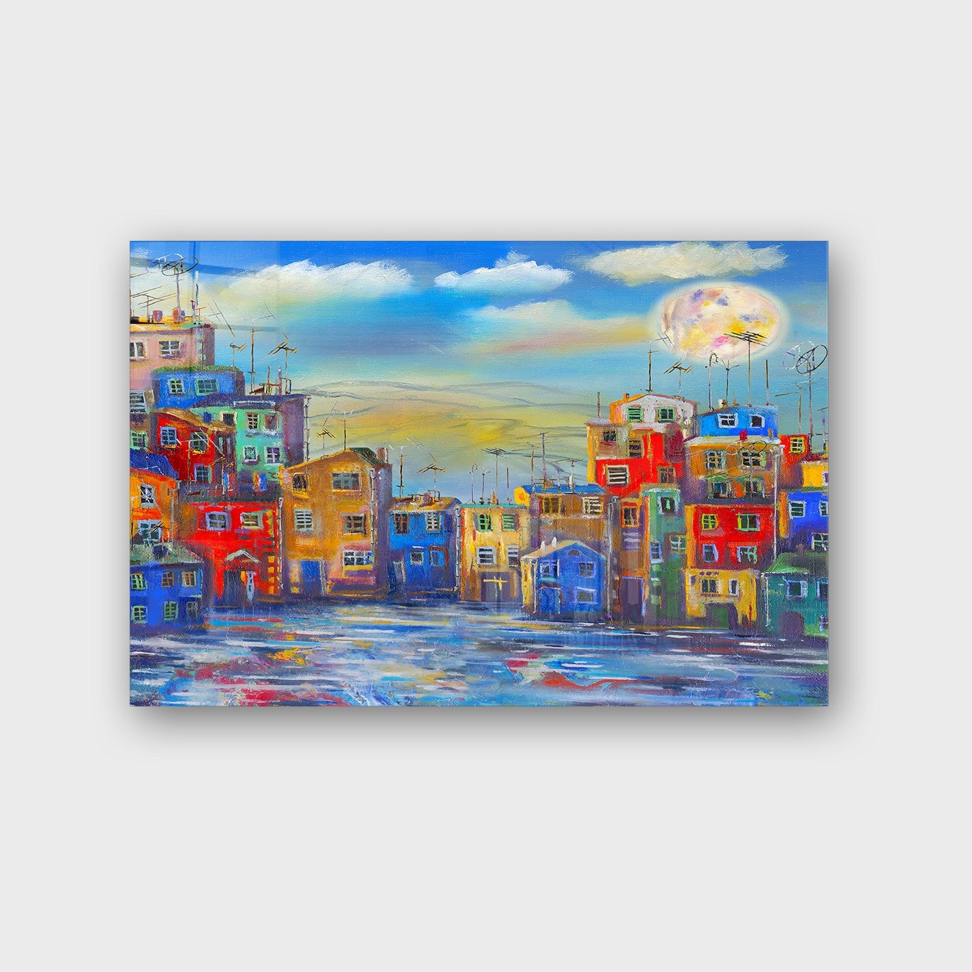 Quadro Decorativo em Vidro Temperado Multicolor 40x60cm - Arte Moderna para Parede