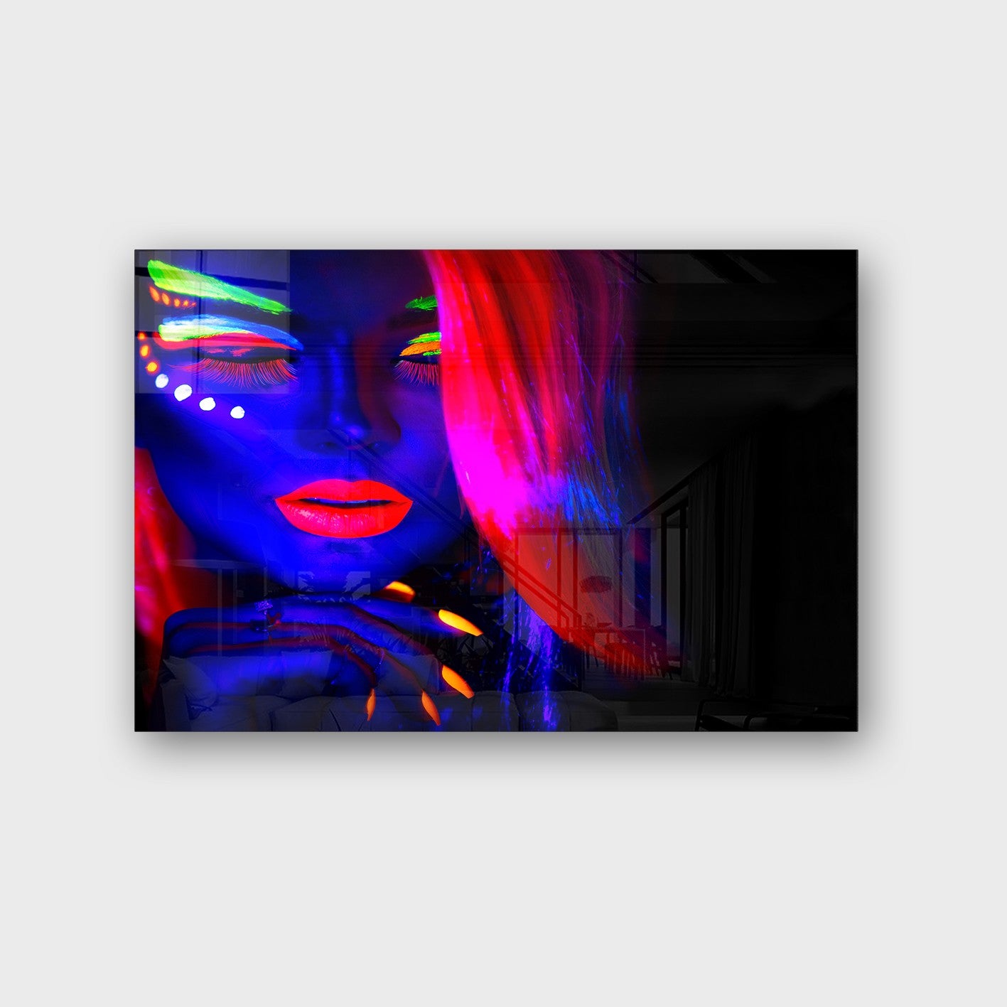 Quadro Decorativo em Vidro Temperado Multicolor 70x100cm - Arte Moderna para Parede