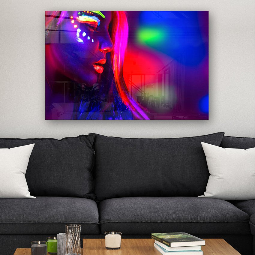 Quadro Decorativo em Vidro Temperado Multicolor 50x70cm - Arte Moderna para Parede