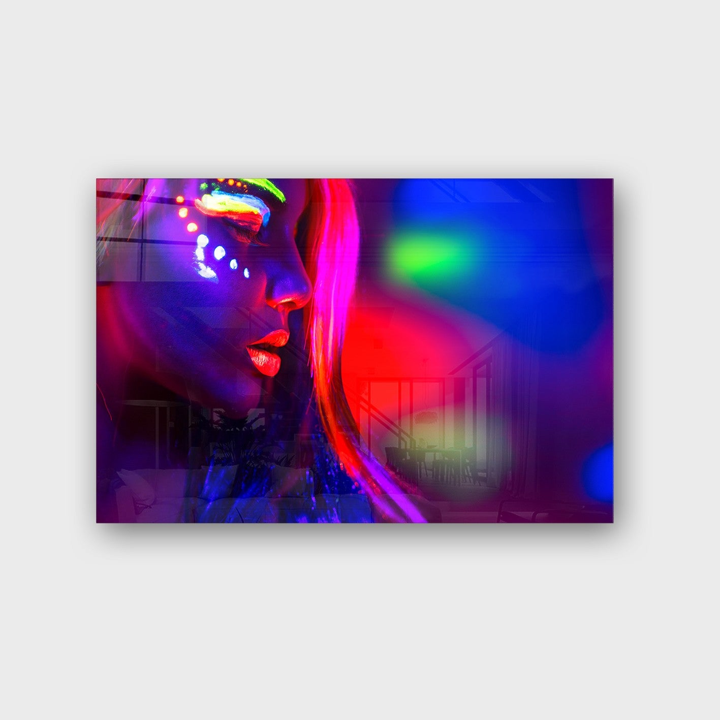 Quadro Decorativo em Vidro Temperado Multicolor 50x70cm - Arte Moderna para Parede