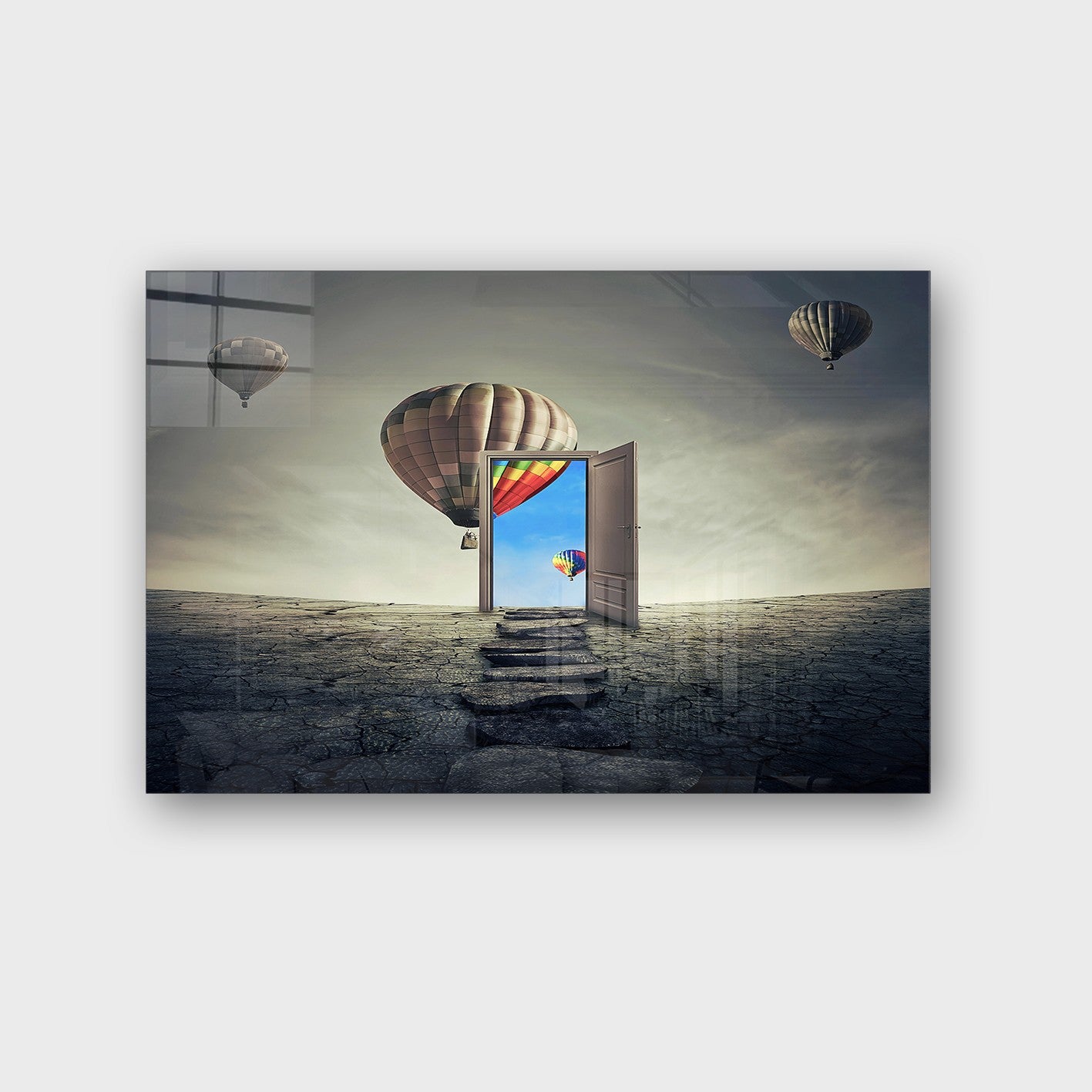 Quadro Decorativo em Vidro Temperado Multicolor 50x70cm - Arte Moderna para Parede