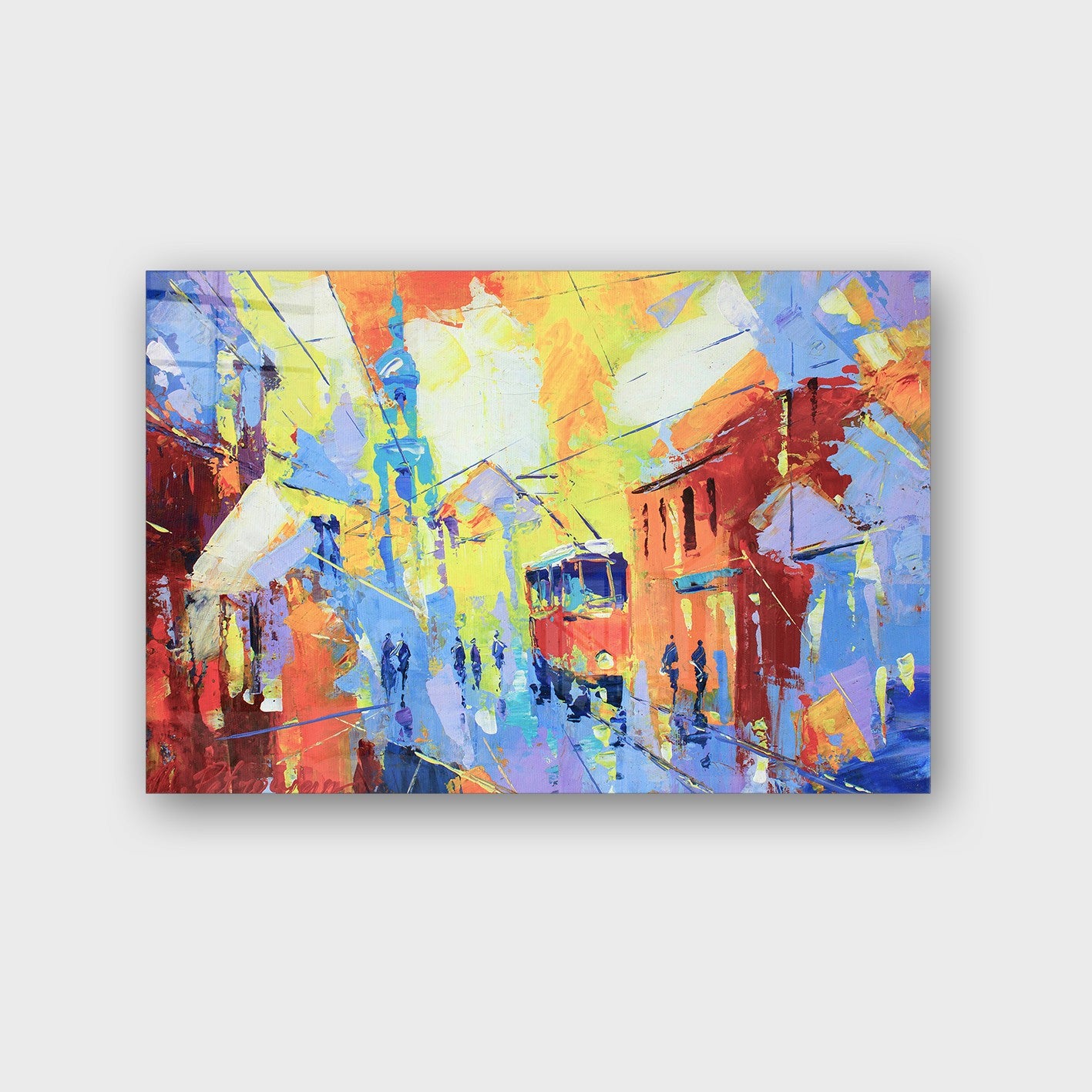 Quadro Decorativo em Vidro Temperado Multicolor 40x60cm - Arte Moderna para Parede