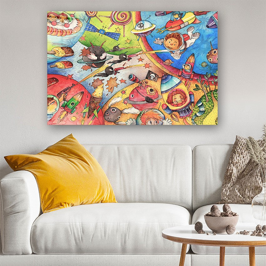 Quadro Decorativo em Vidro Temperado Multicolor 40x60cm - Arte Moderna para Parede