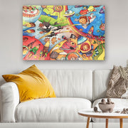 Quadro Decorativo em Vidro Temperado Multicolor 50x70cm - Arte Moderna para Parede