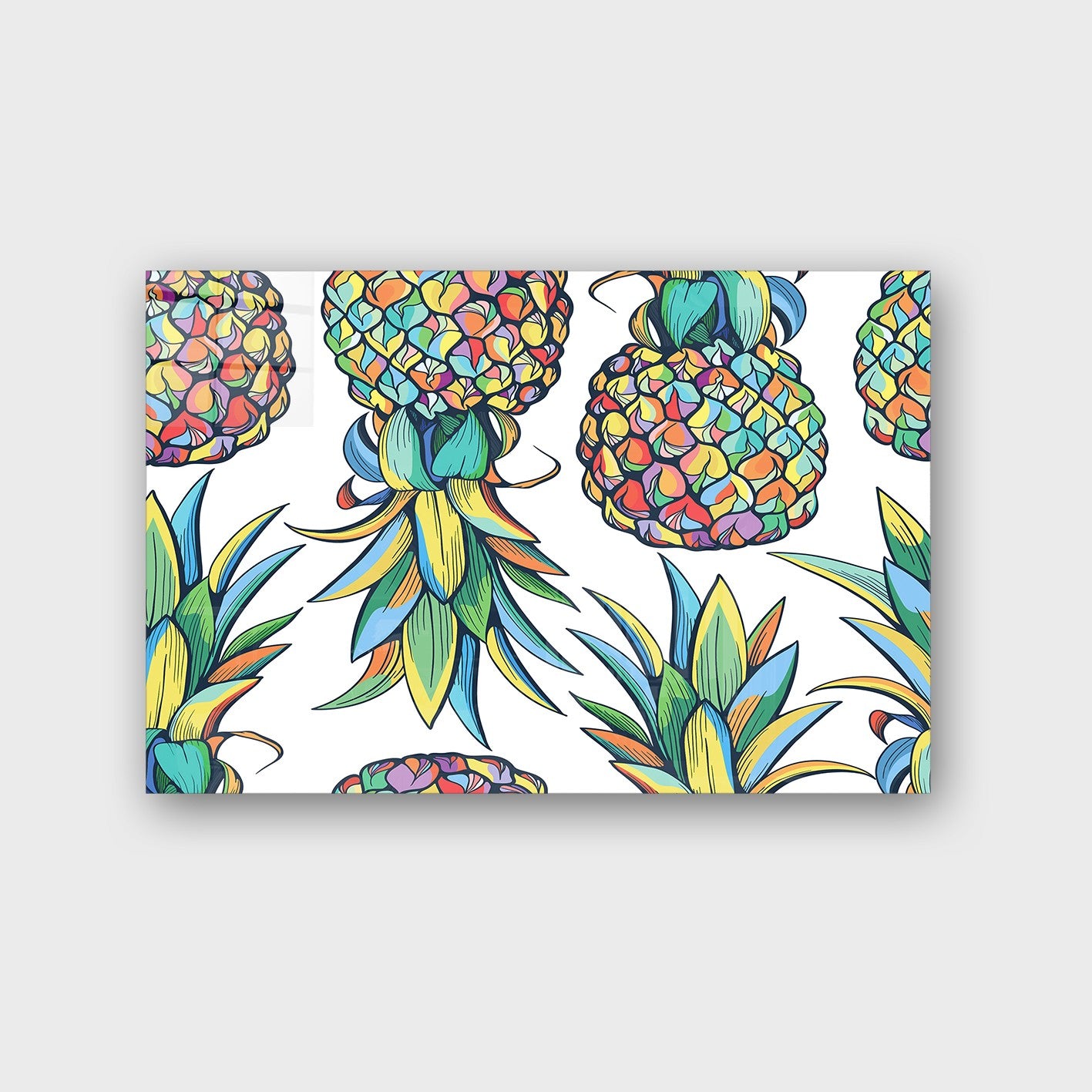 Quadro Decorativo em Vidro Temperado Multicolor 50x70cm - Arte Moderna para Parede