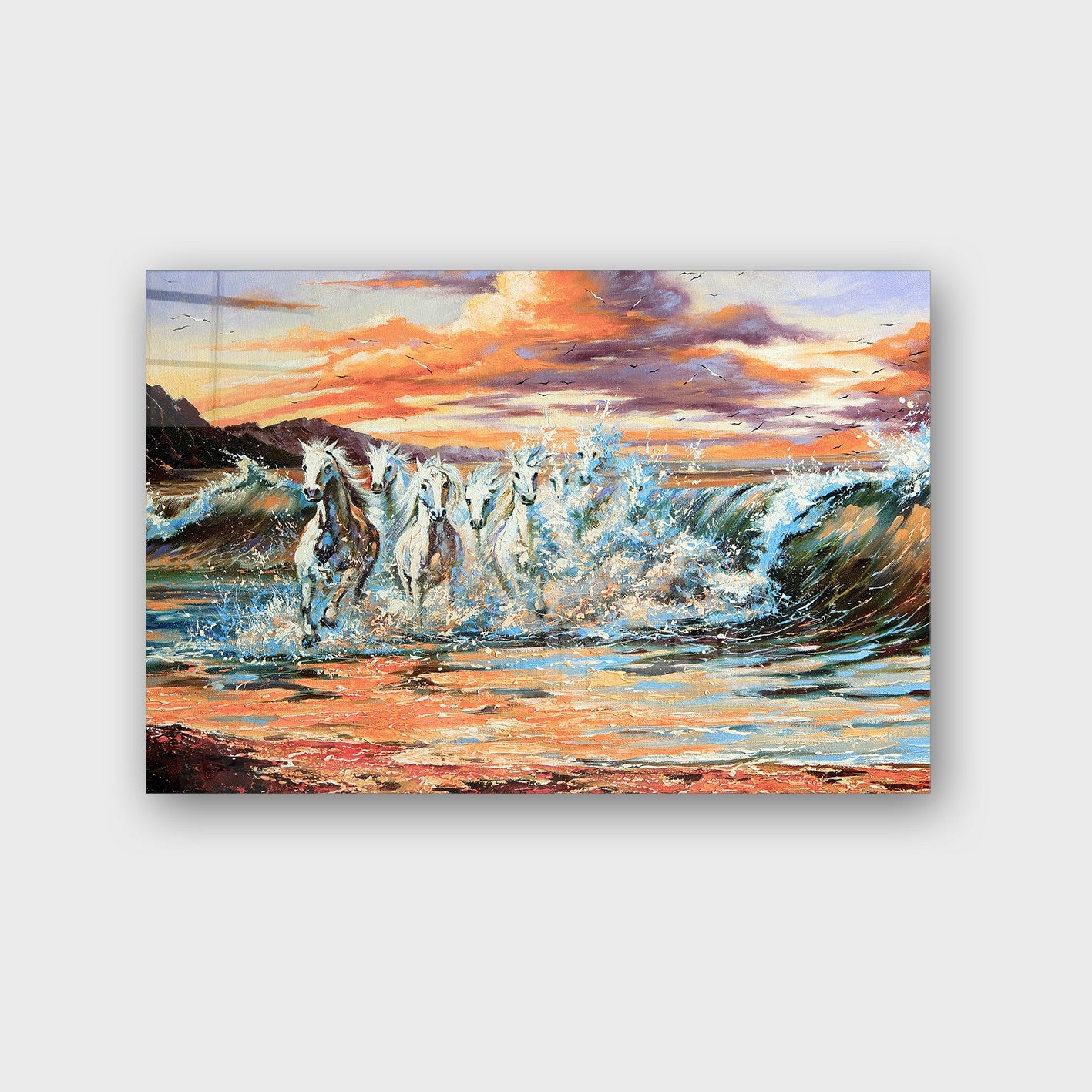 Quadro Decorativo em Vidro Temperado Multicolor 40x60cm - Arte Moderna para Parede