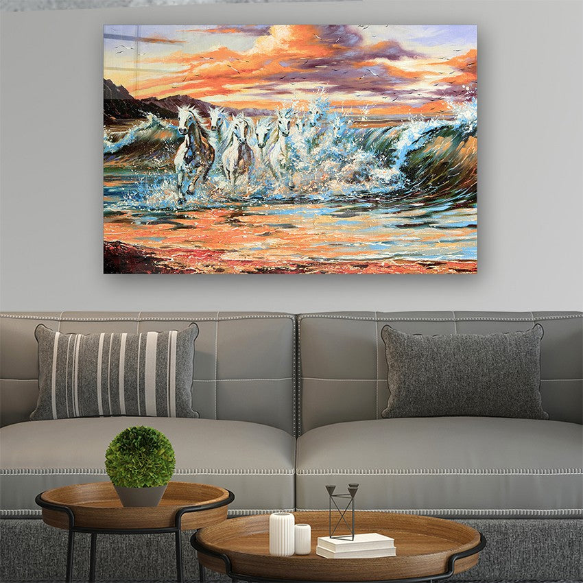 Quadro Decorativo em Vidro Temperado Multicolor 50x70cm - Arte Moderna para Parede