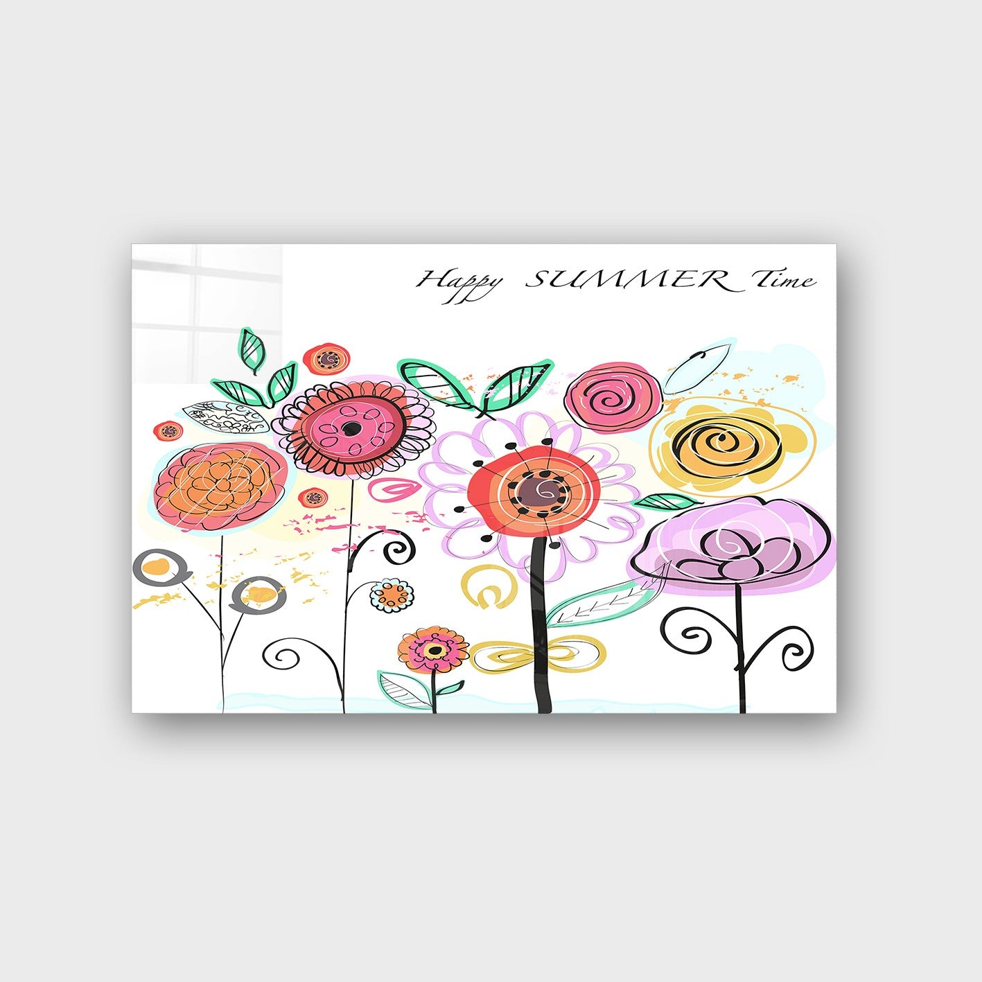 Quadro Decorativo em Vidro Temperado Multicolor 50x70cm - Arte Moderna para Parede