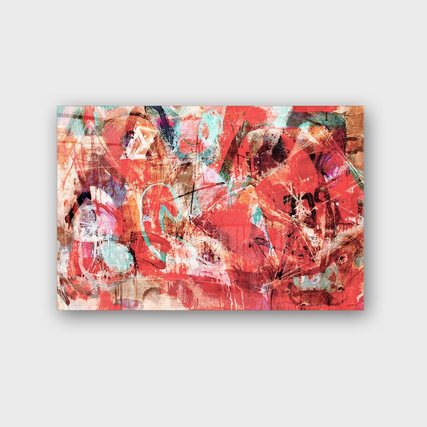 Quadro Decorativo em Vidro Temperado Multicolor 40x60cm - Arte Moderna para Parede