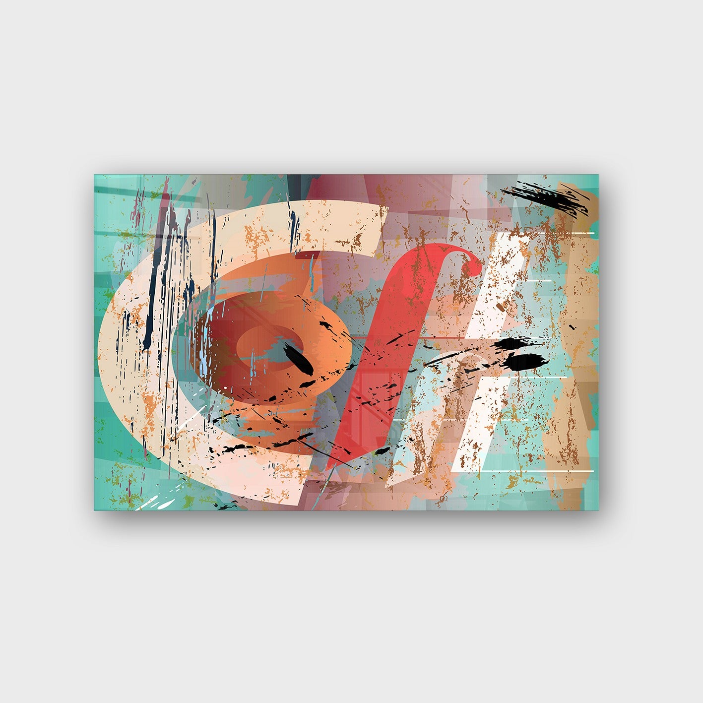 Quadro Decorativo em Vidro Temperado Multicolor 50x70cm - Arte Moderna para Parede