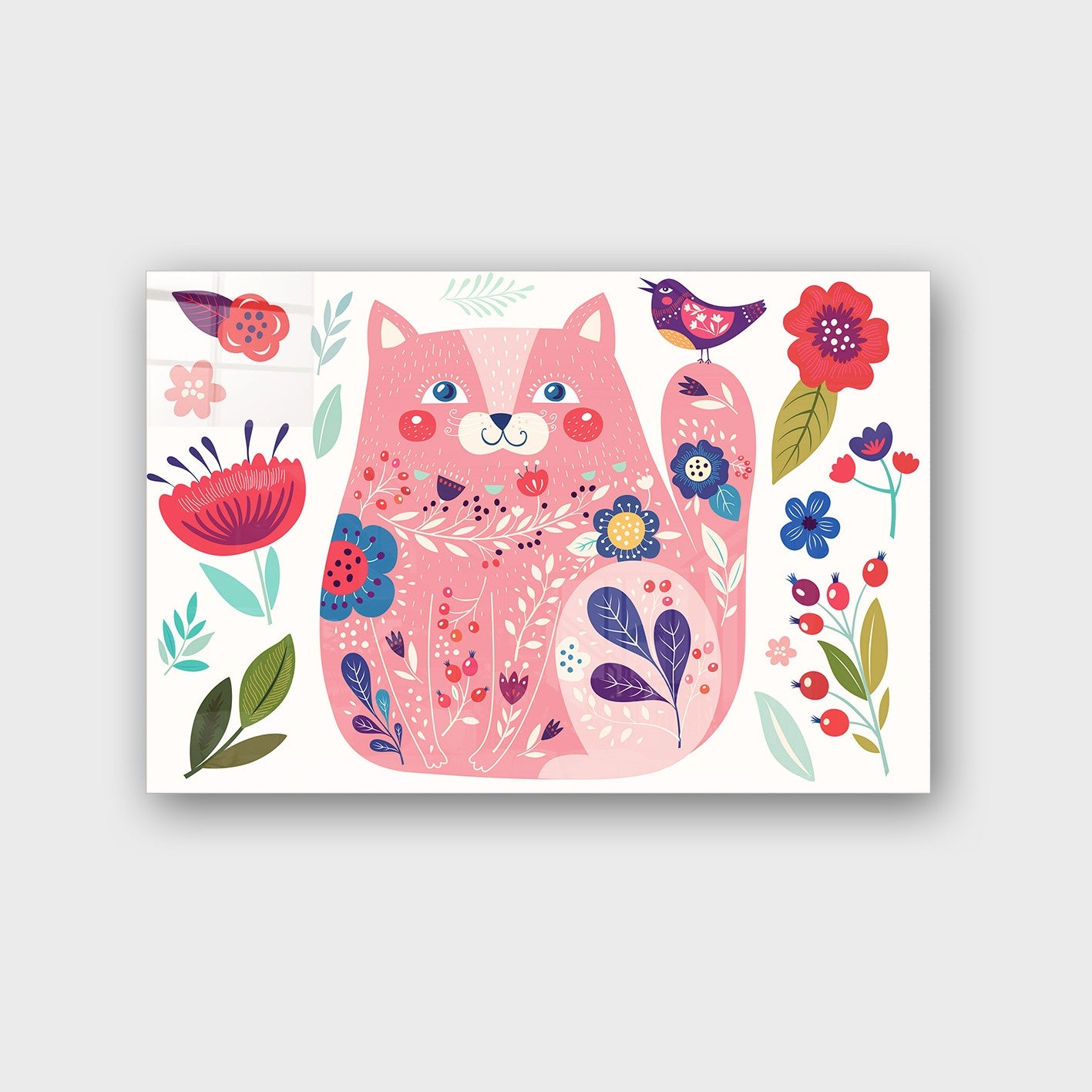 Quadro Decorativo em Vidro Temperado Multicolor 40x60cm - Arte Moderna para Parede