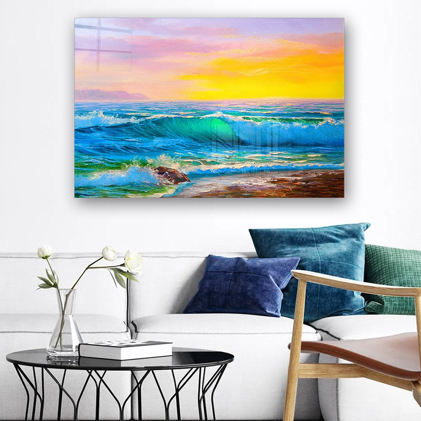 Quadro Decorativo em Vidro Temperado Multicolor 40x60cm - Arte Moderna para Parede