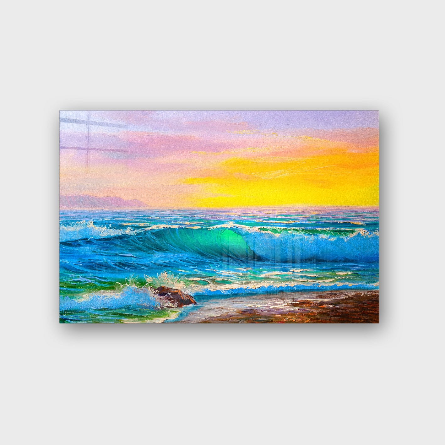Quadro Decorativo em Vidro Temperado Multicolor 50x70cm - Arte Moderna para Parede