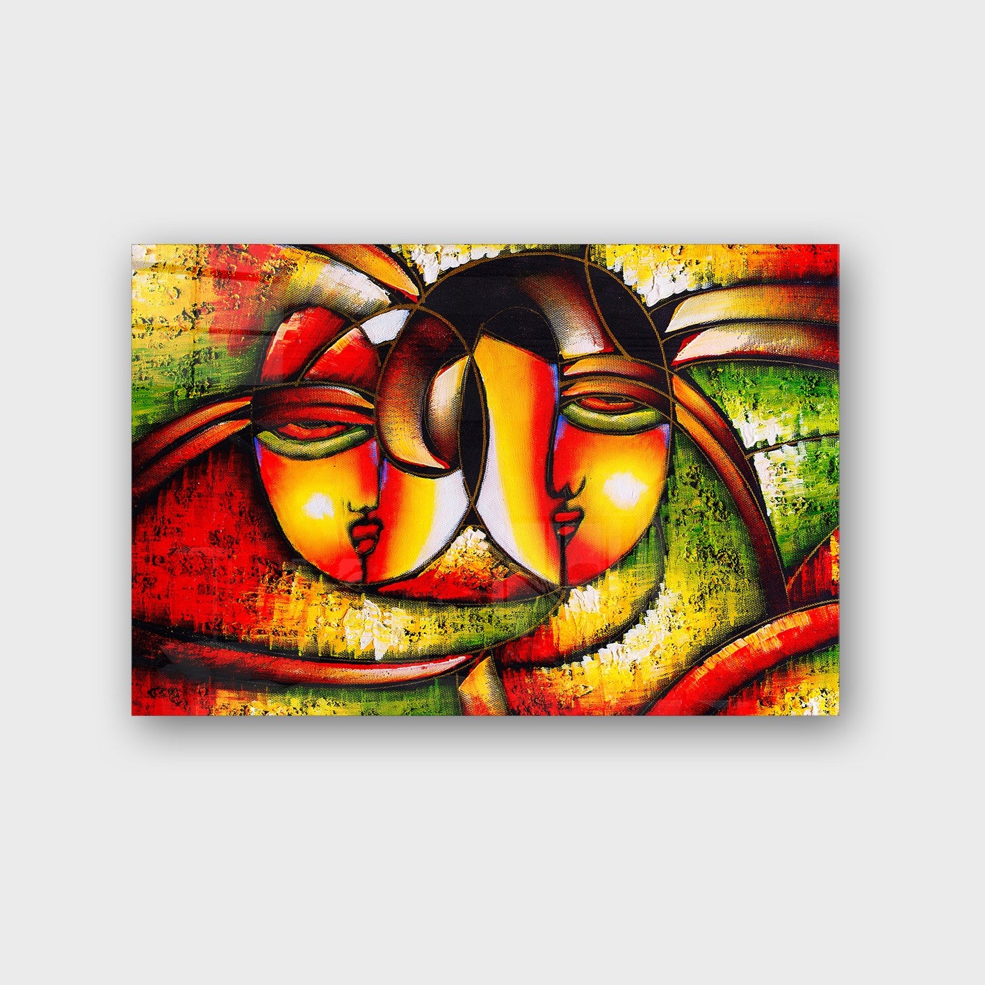 Quadro Decorativo em Vidro Temperado Multicolor 40x60cm - Arte Moderna para Parede