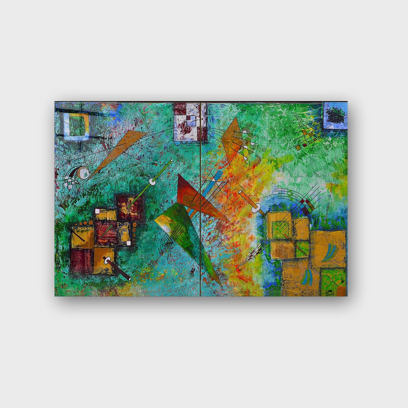 Quadro Decorativo em Vidro Temperado Multicolor 40x60cm - Arte Moderna para Parede