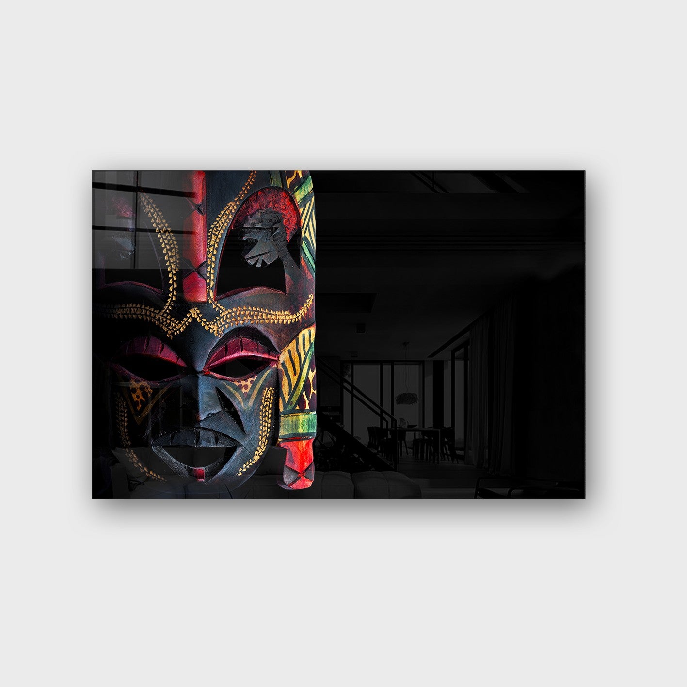 Quadro Decorativo em Vidro Temperado Multicolor 70x100cm - Arte Moderna para Parede